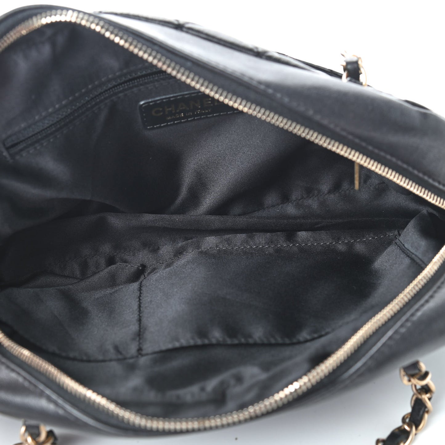 Lambskin Quilted Travel Flap Tote Black