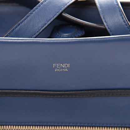Fendi Vitello Century Opaco F is Fendi Bi-Color Regular Runaway Satchel Blu Scuro 5 of 13