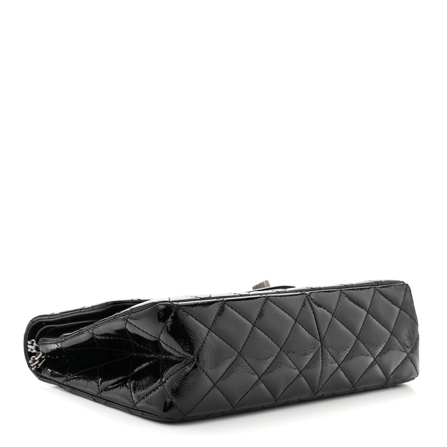 Distressed Patent Quilted 2.55 Reissue 227 Flap Black