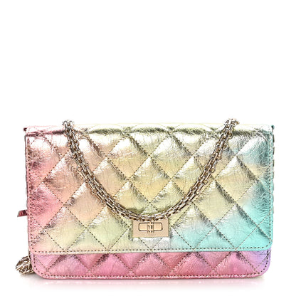 Chanel Metallic Goatskin Quilted 2.55 Reissue Wallet on Chain WOC Multicolor 1 of 12