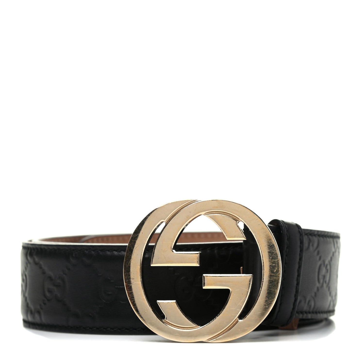 Gucci Guccissima Signature Interlocking G 40mm Belt 105 42 Black 1 of 4