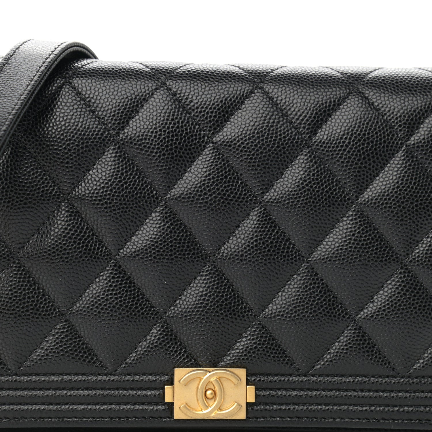 Chanel Caviar Quilted Boy Wallet On Chain WOC Black 9 of 14