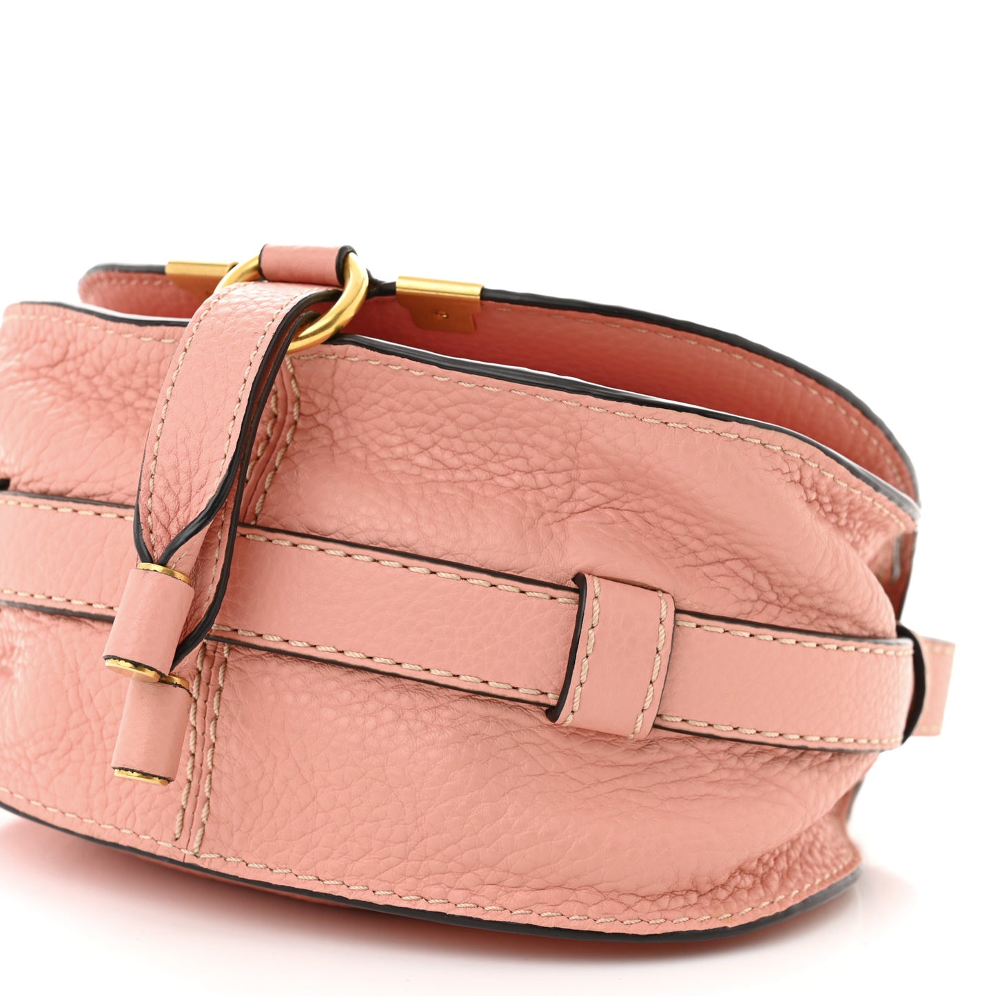Calfskin Mini Marcie Round Crossbody Bag Fallow Pink