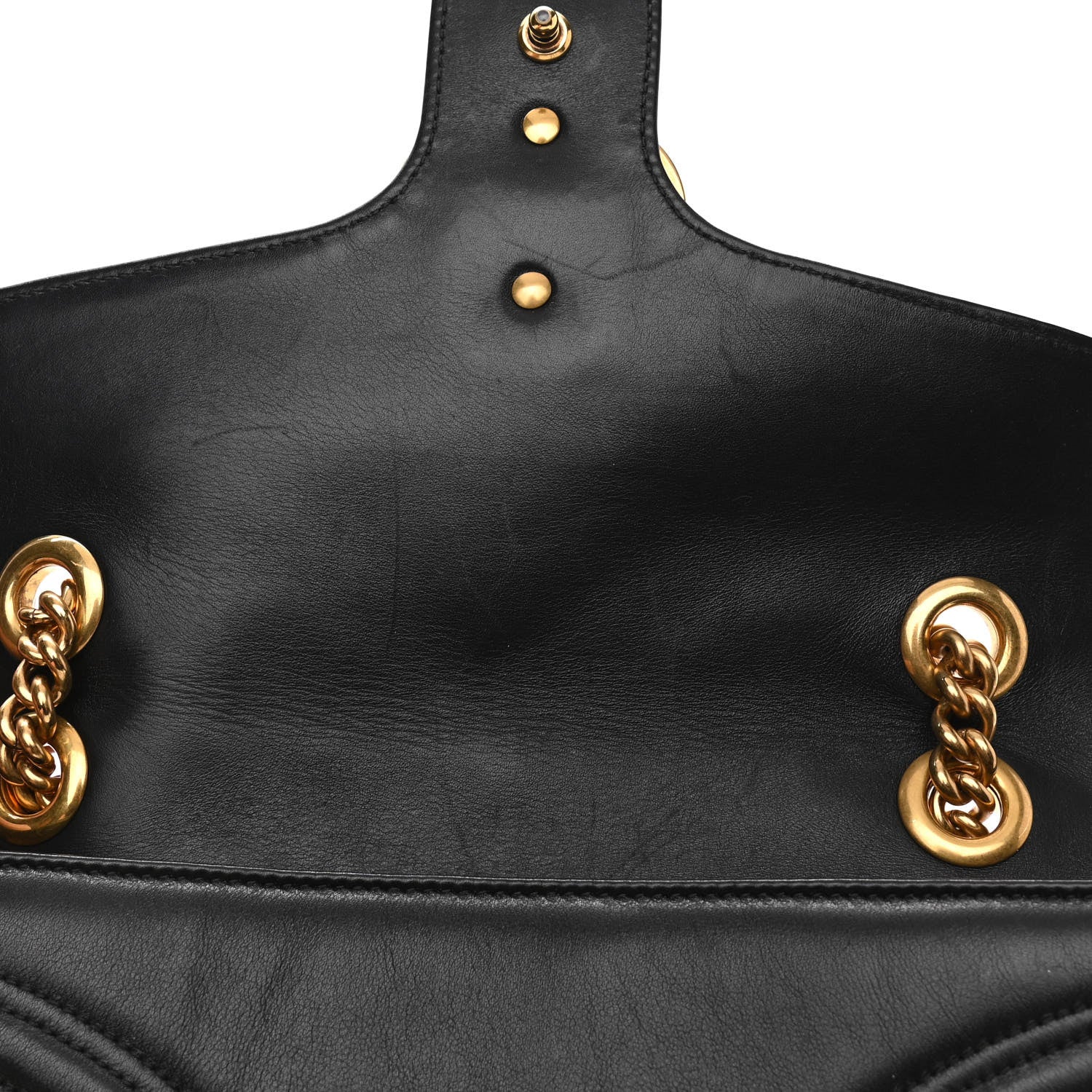 Gucci Calfskin Matelasse Small GG Marmont Shoulder Bag Black 11 of 12