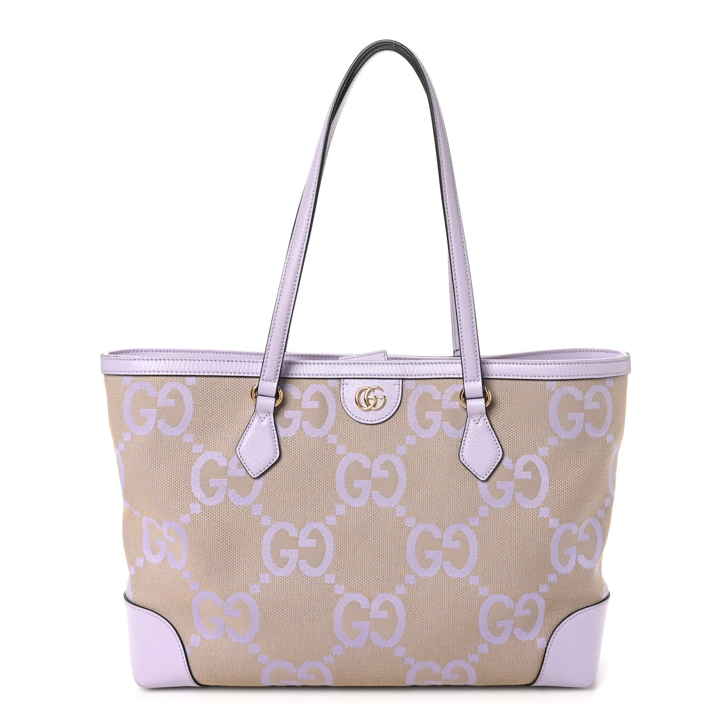 Monogram Jumbo GG Textured Dollar Calfskin Medium Ophidia Shopping Tote Beige Lapis