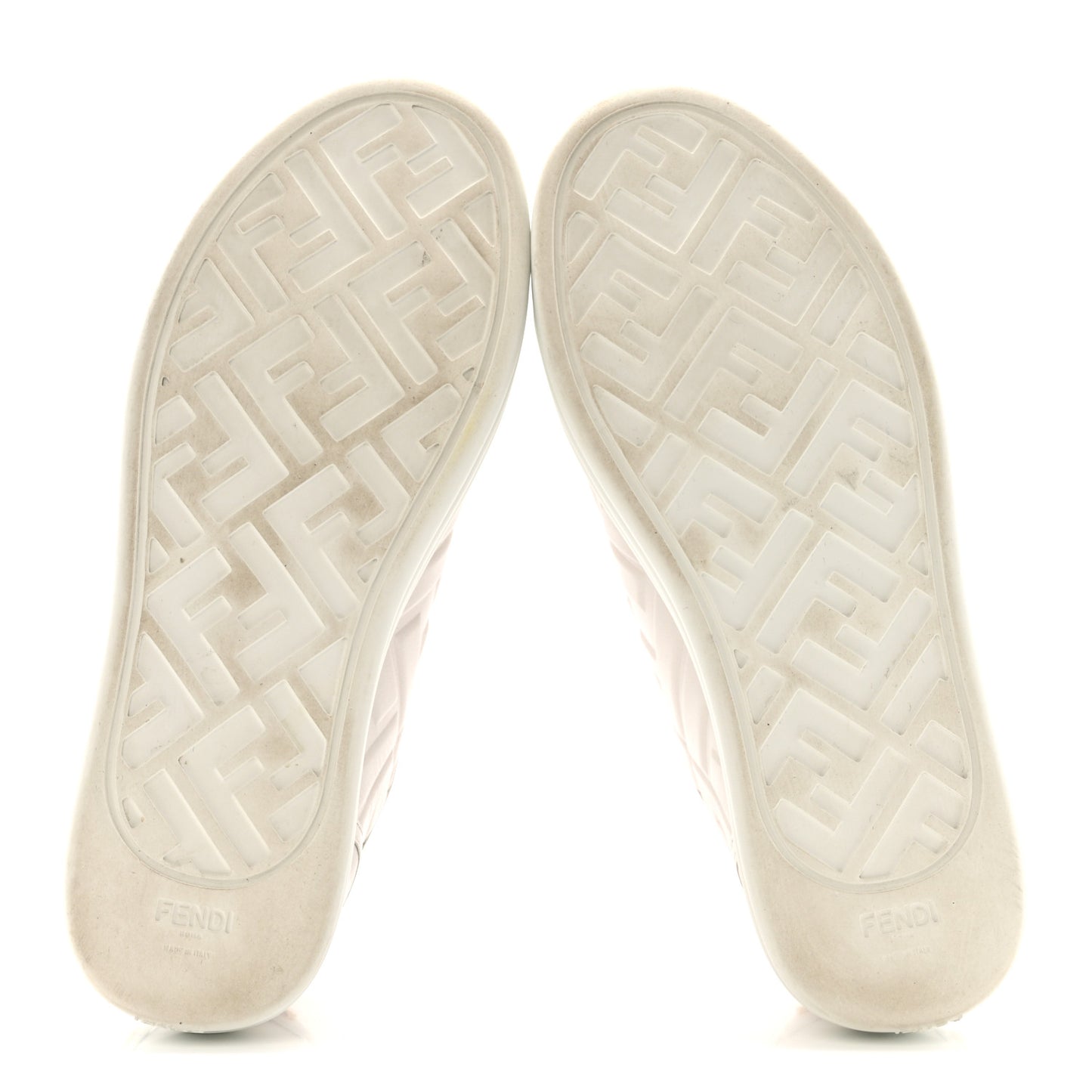 Lambksin FF Embossed Rise Low Top Sneakers 36.5 Ultra White