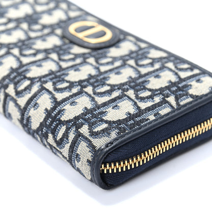 Christian Dior Oblique 30 Montaigne Zip Around Wallet Blue 9 of 9