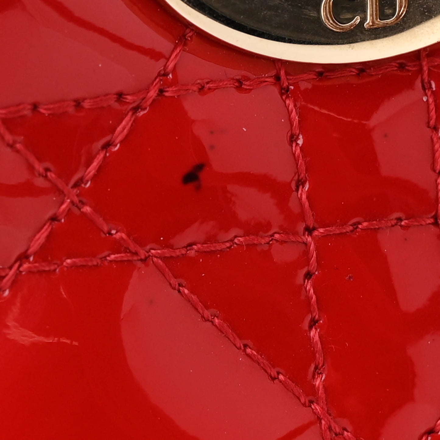 Patent Cannage Medium Lady Dior Red