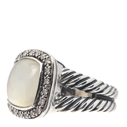 David Yurman Sterling Silver Diamond Mother of Pearl 11mm Albion Ring 54 7 3 of 7