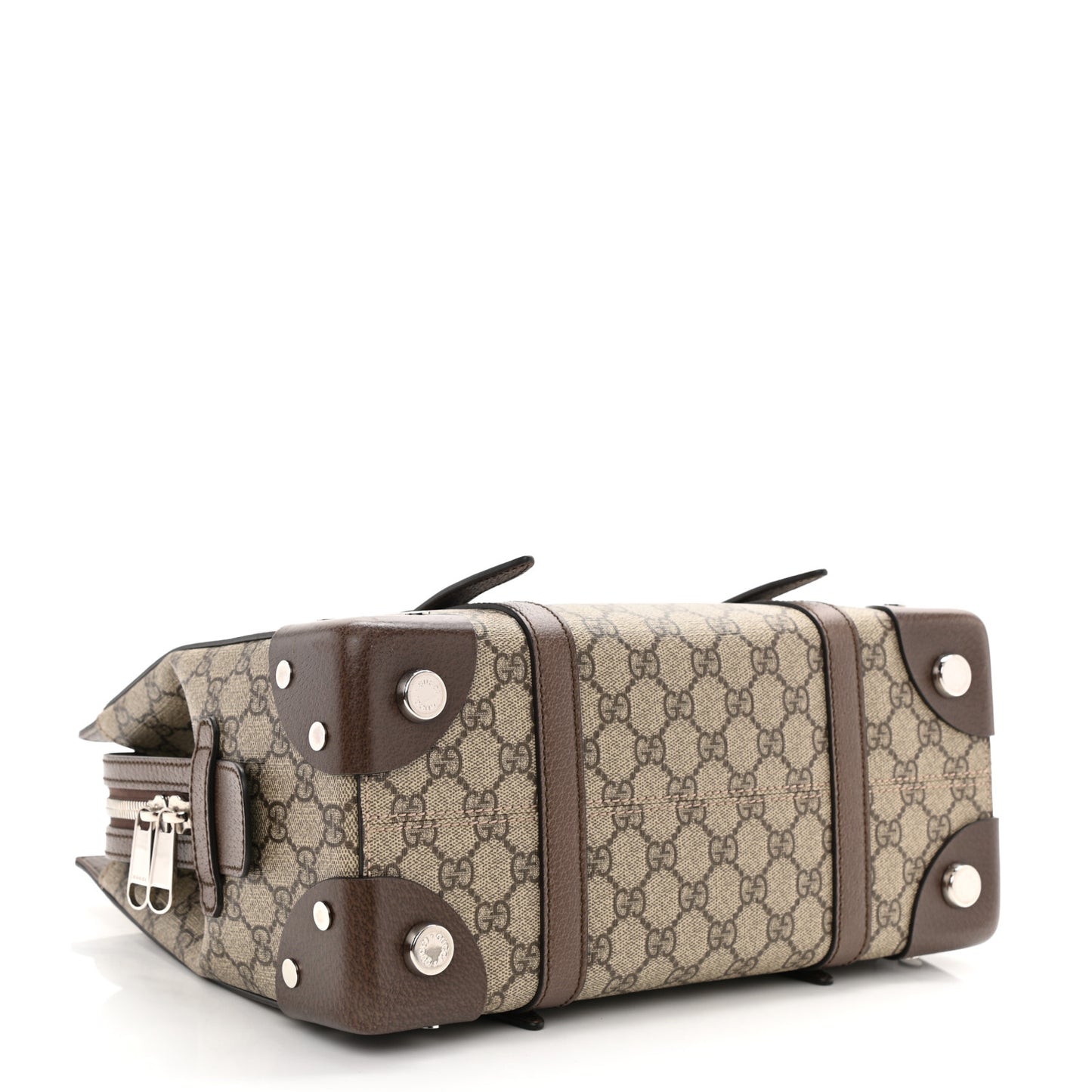 GG Supreme Monogram Textured Dollar Calfskin Small Detail Tote Beige Ebony New Acero