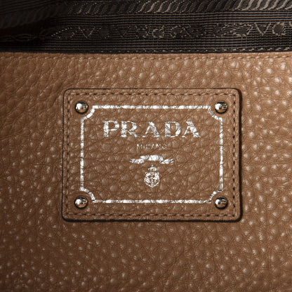 Prada Vitello Daino Double Handle Satchel Caramel 8 of 11