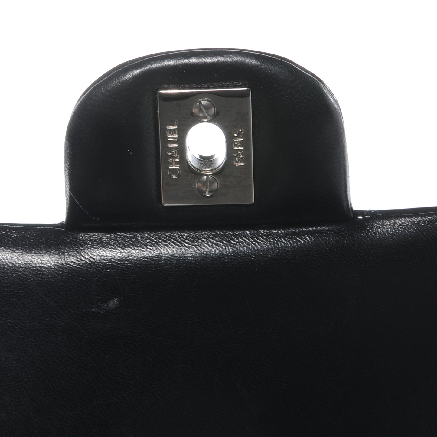 Patent Medium Double Flap Black