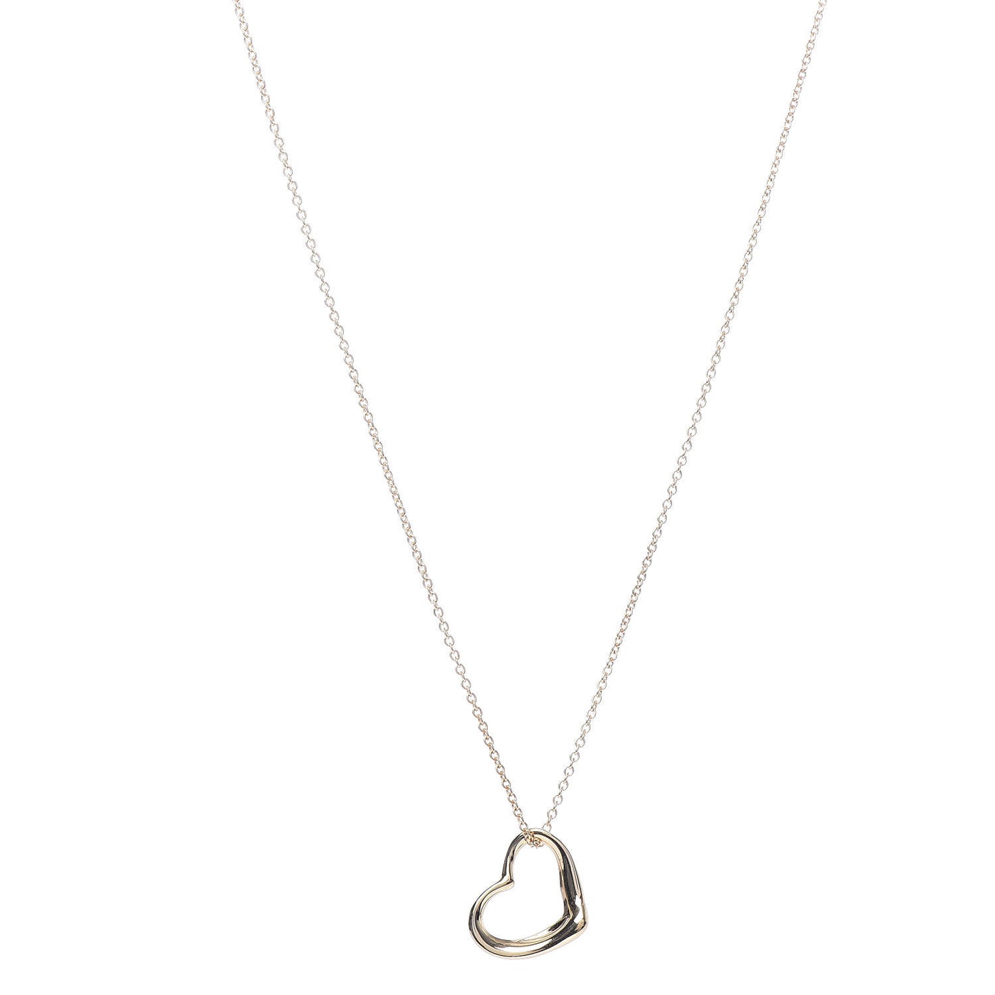 18K Yellow Gold Elsa Peretti Small Open Heart Pendant Necklace
