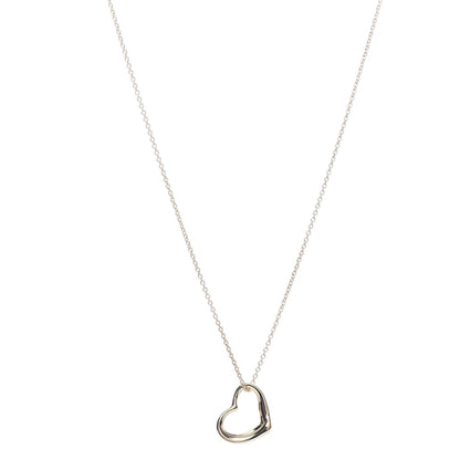 Tiffany 18K Yellow Gold Elsa Peretti Small Open Heart Pendant Necklace 1 of 8