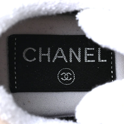 Chanel Nylon Lambskin Suede CC Womens Sneakers 35 Blue White Black 6 of 7