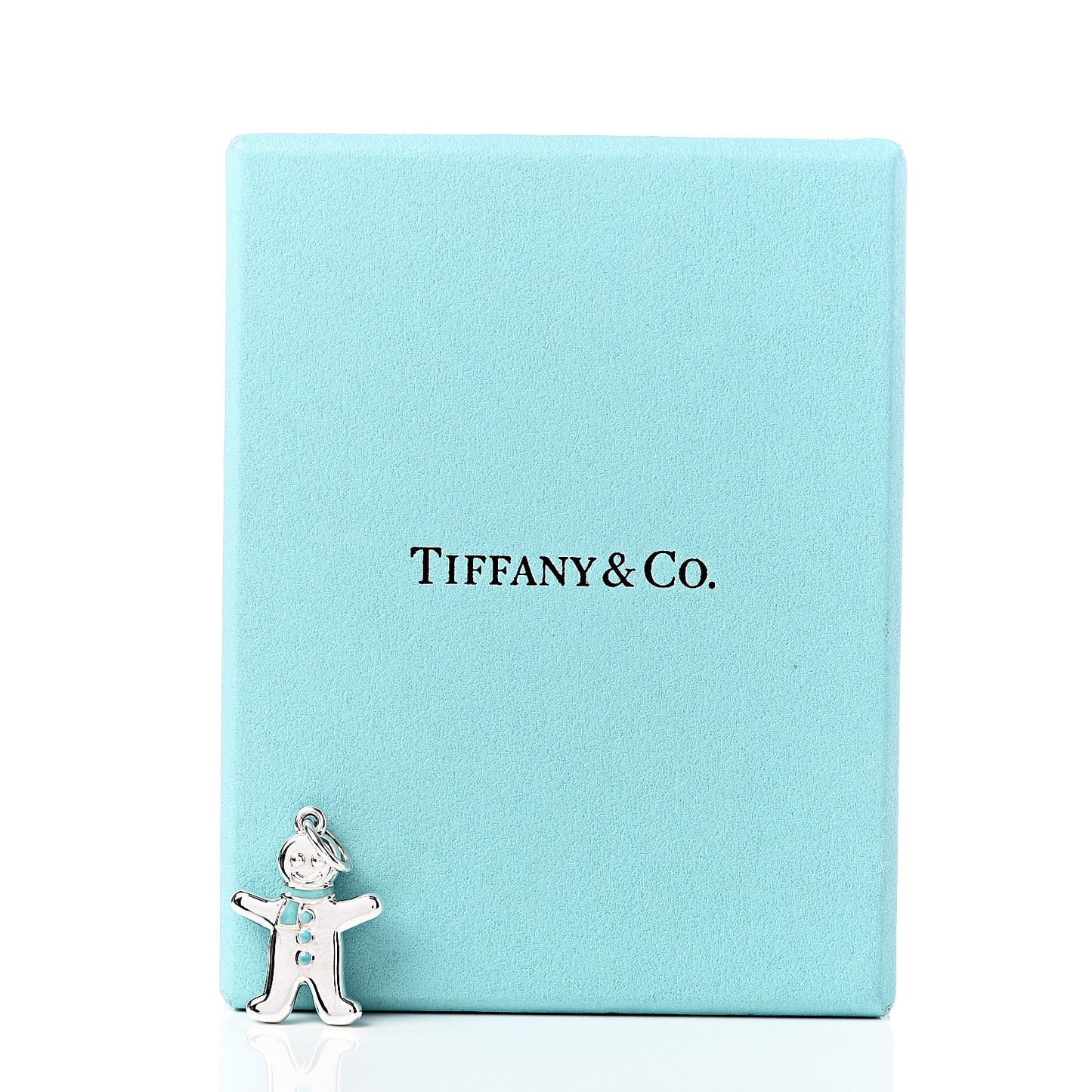 Sterling Silver Enamel Gingerbread Man Charm Blue
