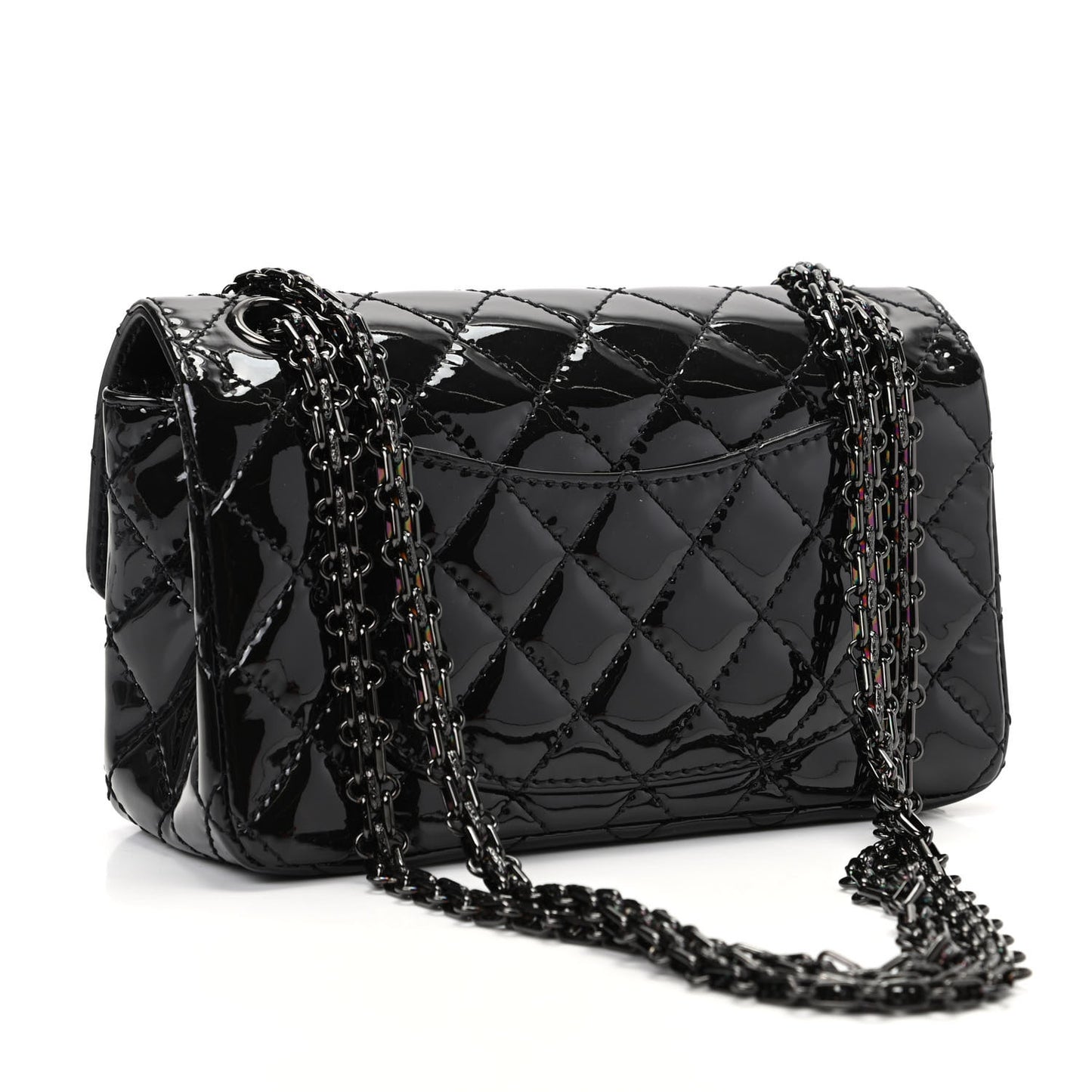 Patent Calfskin Quilted 2.55 Reissue Mini Flap So Black