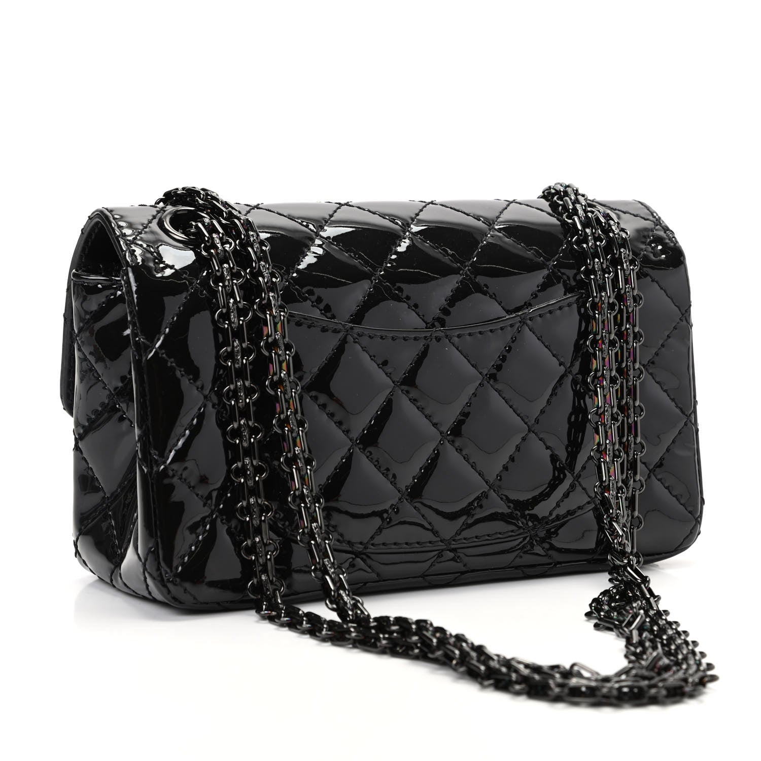Chanel Patent Calfskin Quilted 2.55 Reissue Mini Flap So Black 3 of 10