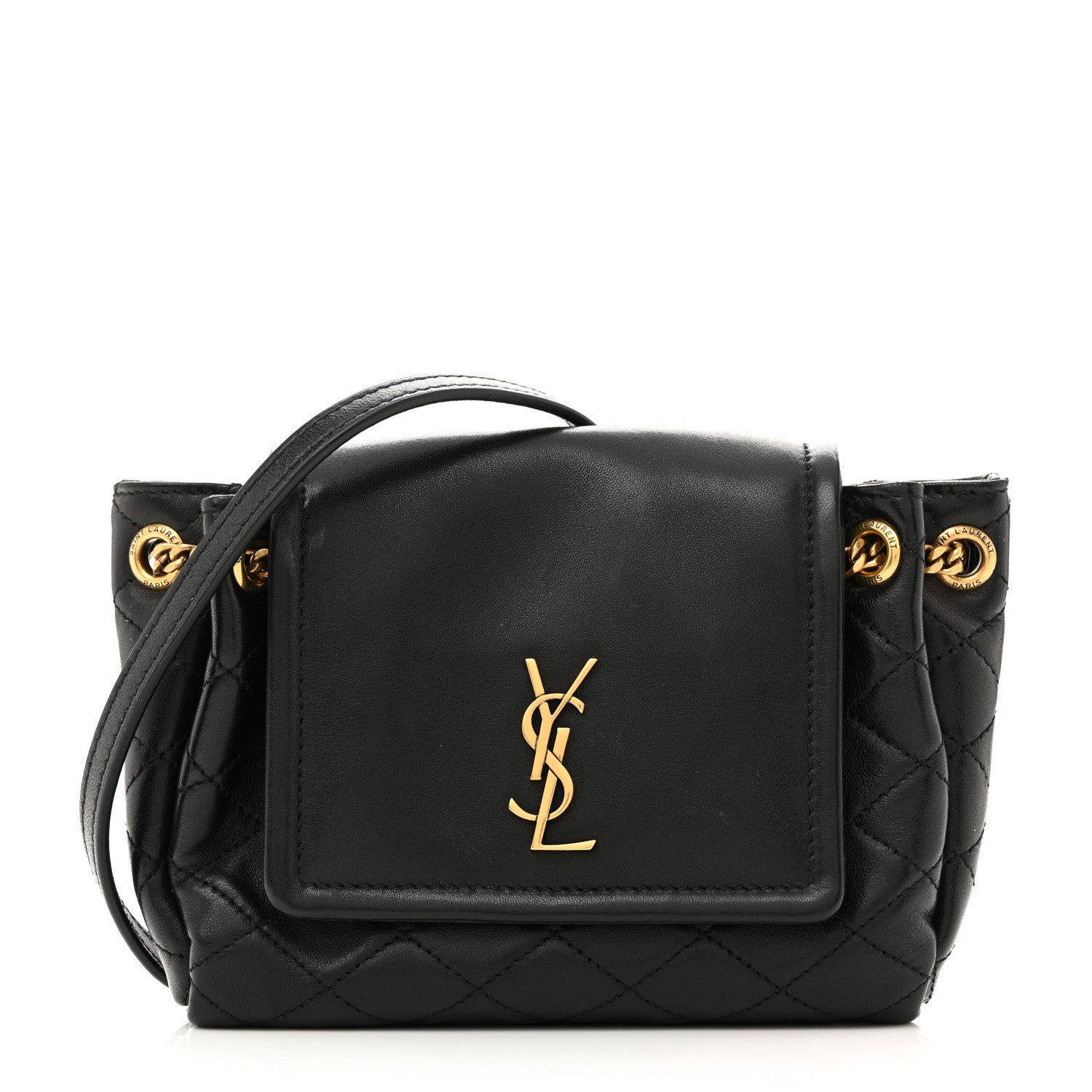 Saint Laurent Lambskin Quilted Monogram Mini Nolita Black 1 of 10