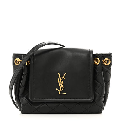 Saint Laurent Lambskin Quilted Monogram Mini Nolita Black 1 of 10