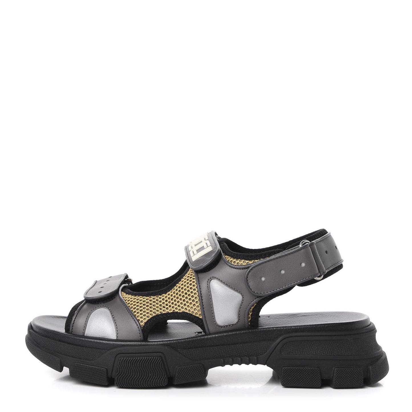 X SEGA Nappa Mesh Mens Aguru Sandals 11 Loess Black
