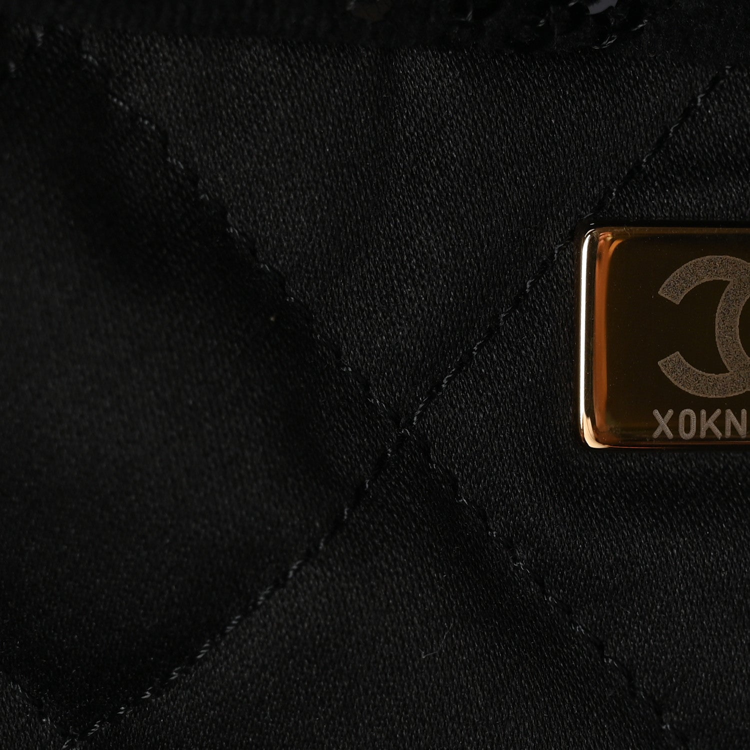 Chanel Velvet Sequin Quilted Chanel 22 Black 8 of 12