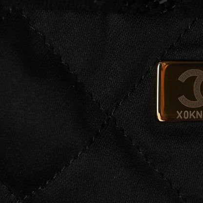 Chanel Velvet Sequin Quilted Chanel 22 Black 8 of 12