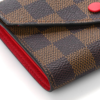 Louis Vuitton Damier Ebene Victorine Wallet Red 7 of 9