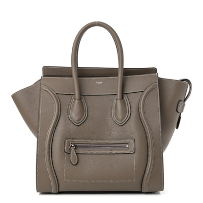 Celine Drummed Calfskin Mini Luggage Souris 1 of 11