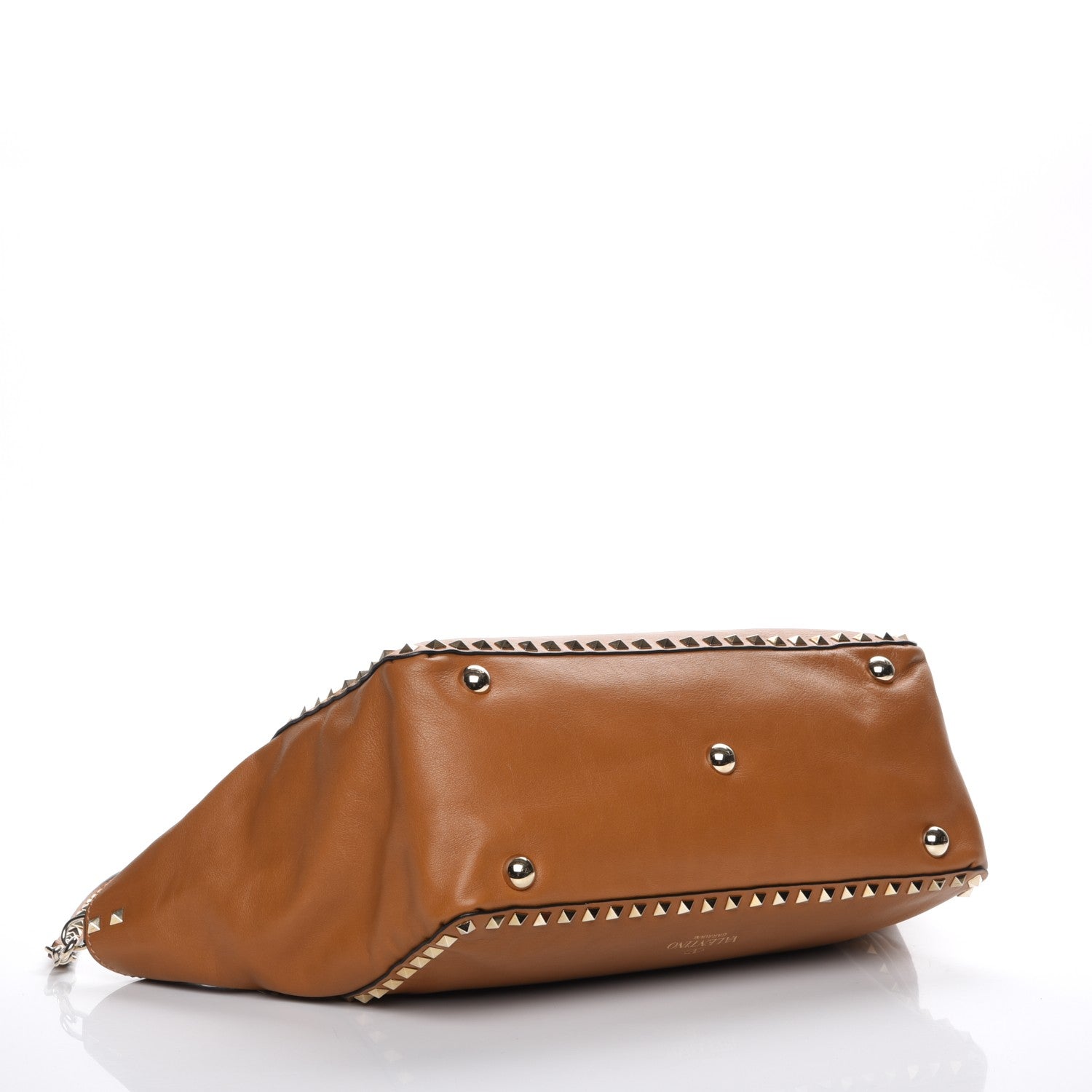 Valentino Garavani Vitello Medium Rockstud Tote Light Brown 5 of 9