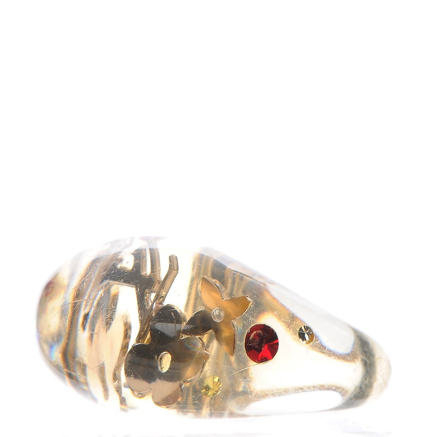 Resin Swarovski Crystal Inclusion Ring 5.5 Transparent
