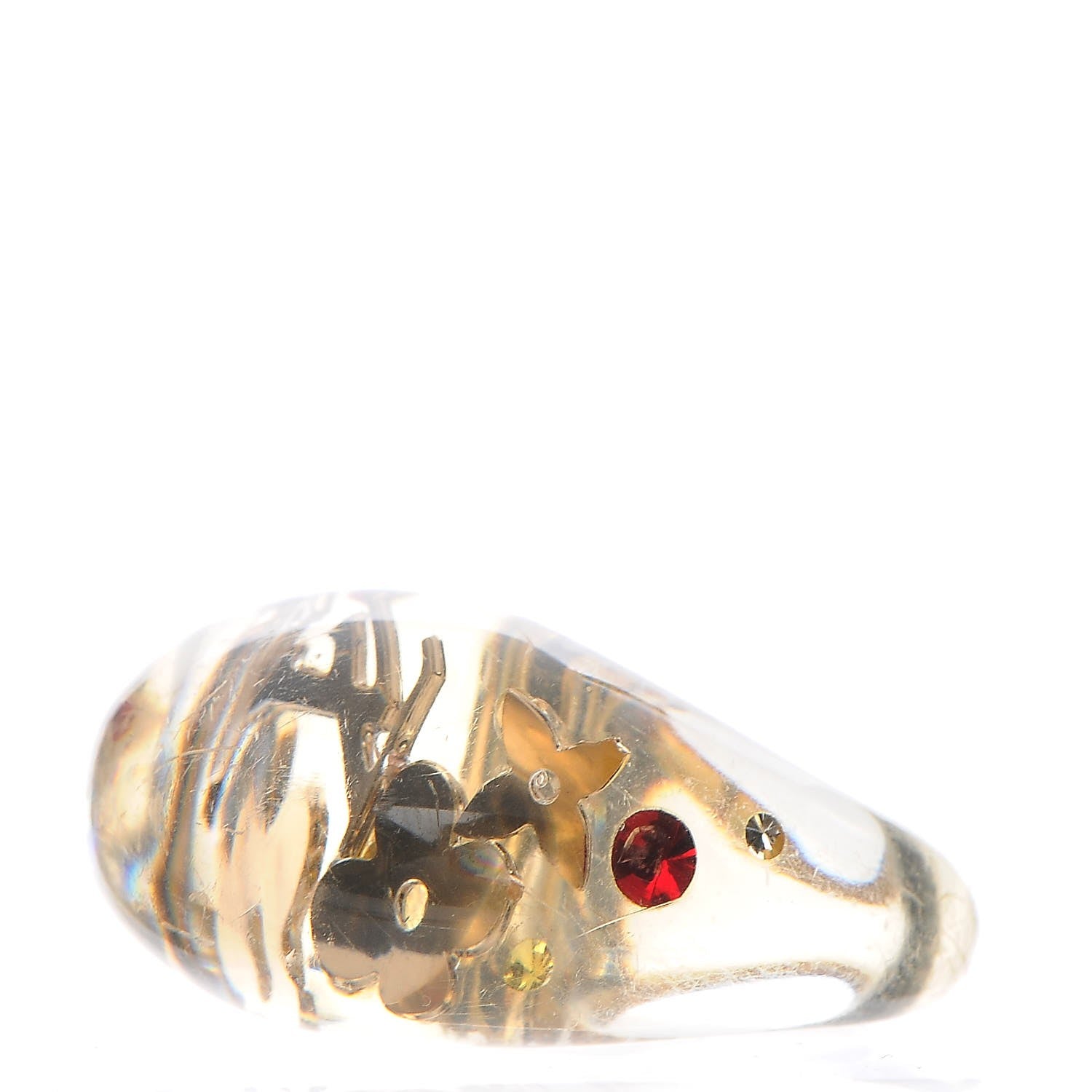 Louis Vuitton Resin Swarovski Crystal Inclusion Ring 5.5 Transparent 3 of 4