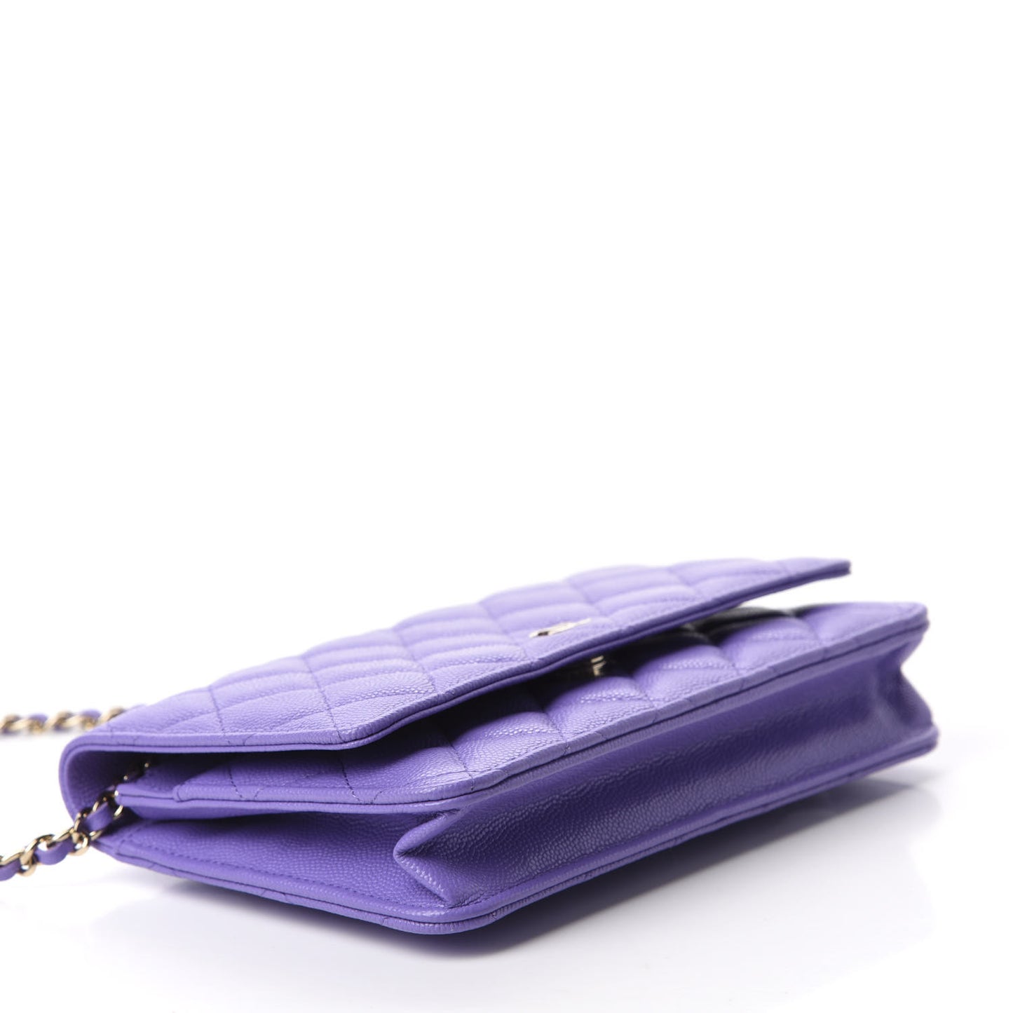 Caviar Quilted Wallet On Chain WOC Purple