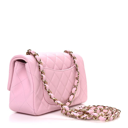 Chanel Lambskin Quilted Mini Rectangular Flap Light Pink 3 of 11