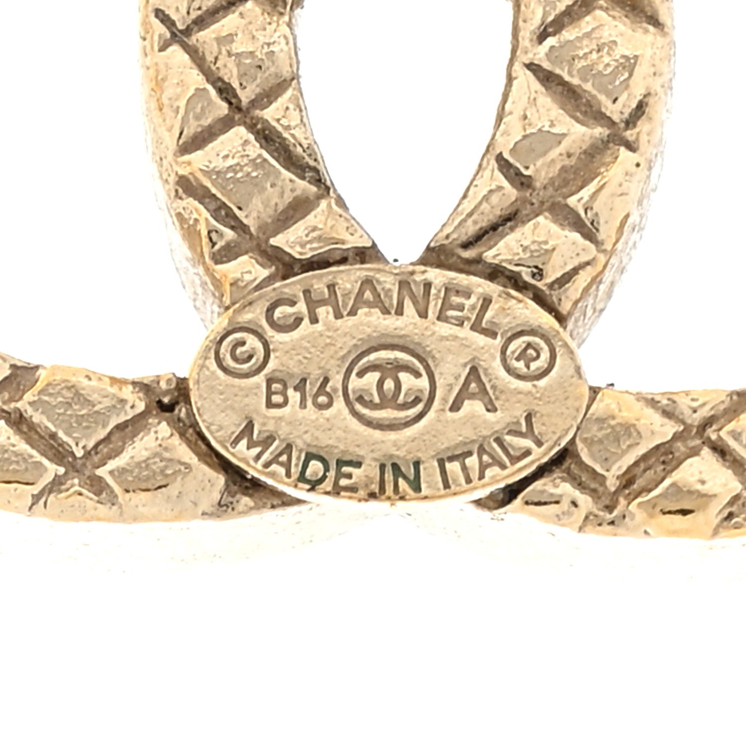 Chanel Quilted CC Earrings Gold 4 of 4