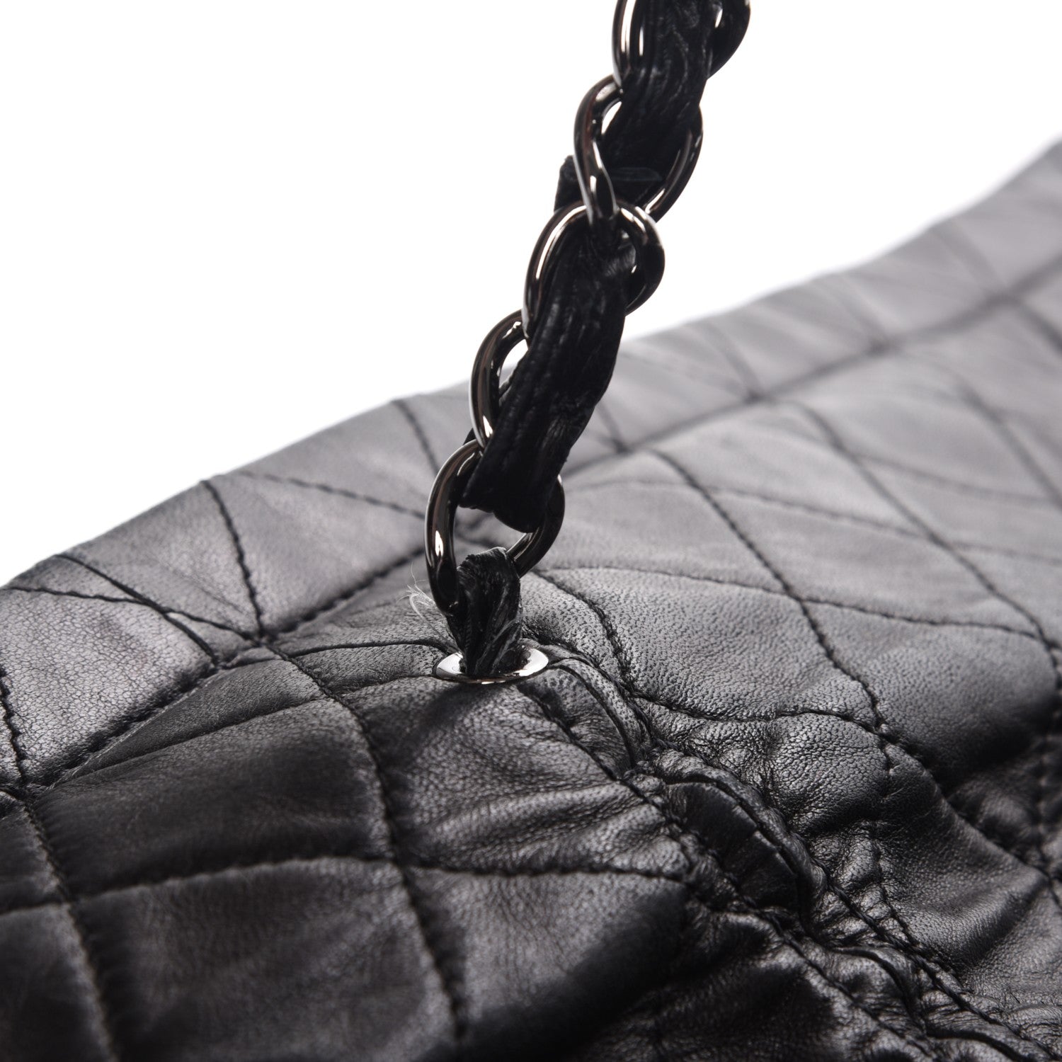 Chanel Lambskin East West Sharpei Shopping Tote Black 12 of 16