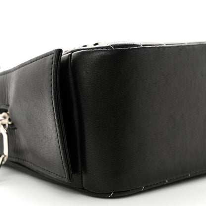 Chanel Lambskin Vertical Quilted Mademoiselle Small Camera Case Black 10 of 13