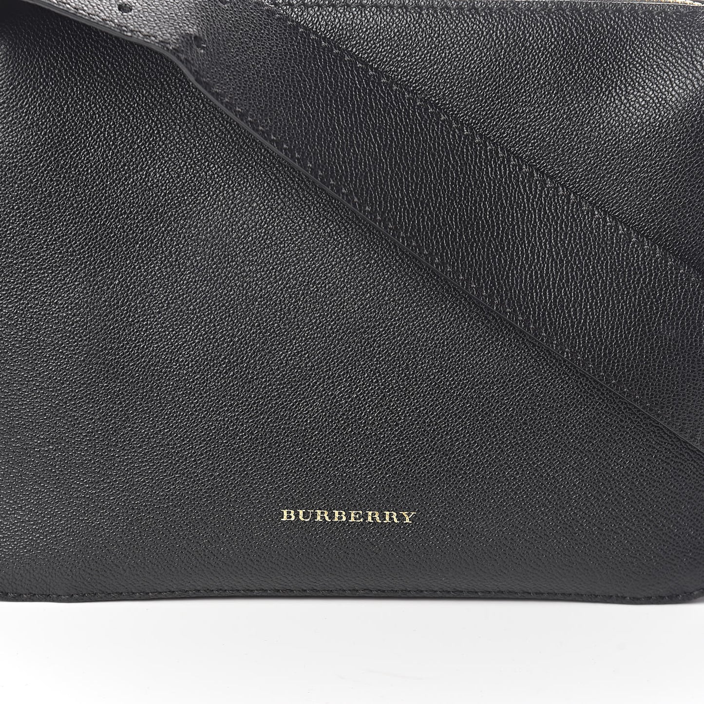 Soft Grain Calfskin House Check Small Helmsley Crossbody Black