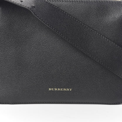 Burberry Soft Grain Calfskin House Check Small Helmsley Crossbody Black 7 of 9
