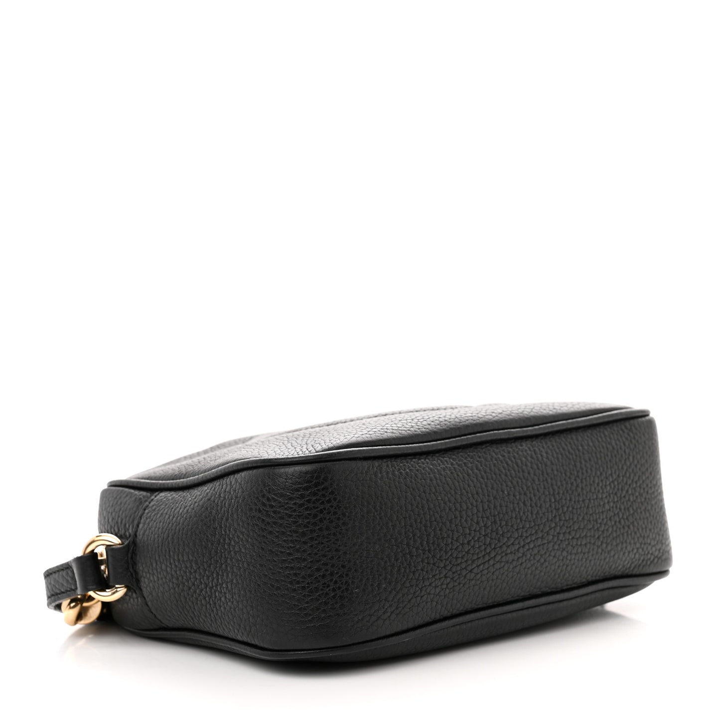 Pebbled Calfskin Small Soho Disco Bag Black