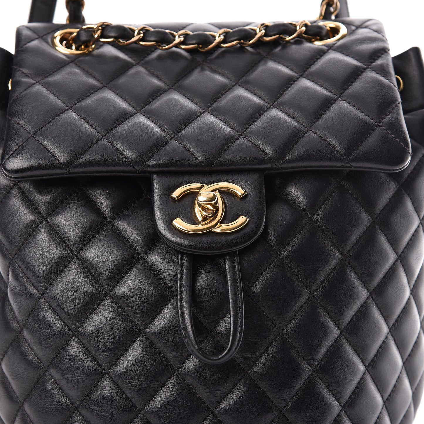 Lambskin Quilted Small Urban Spirit Backpack Black