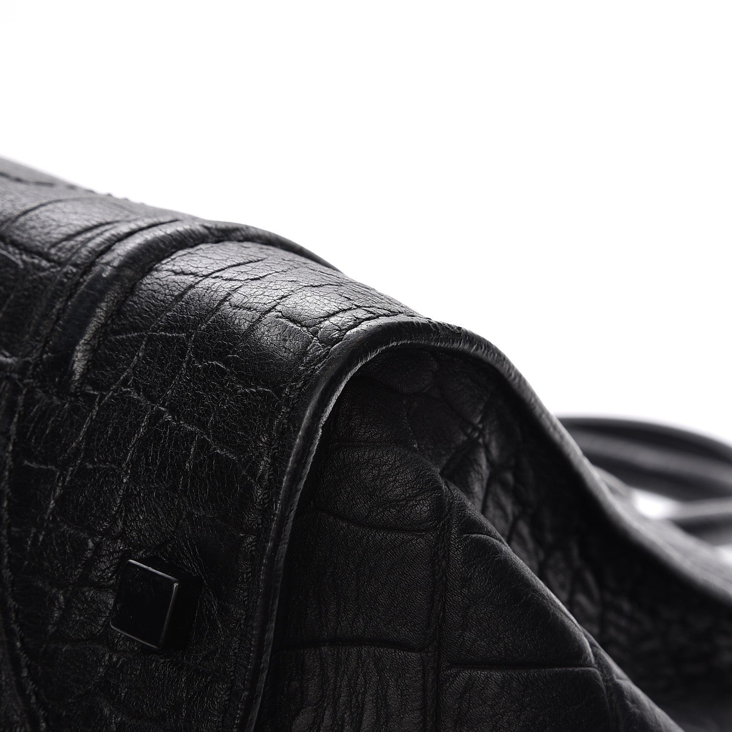 Celine Crocodile Embossed Calfskin Large Phantom Luggage Black 10 of 11