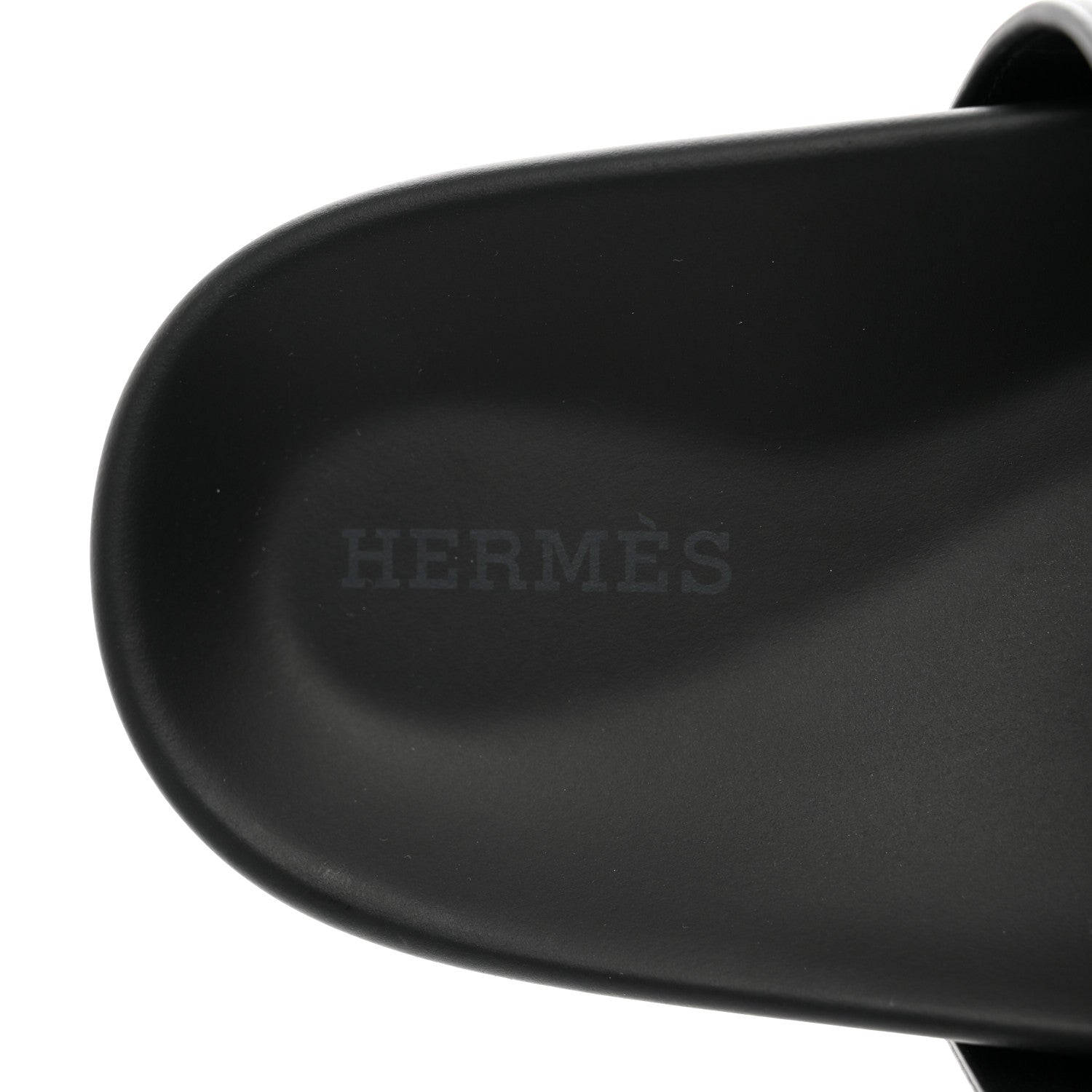 Hermes Calfskin Studded Womens Chypre Sandals 37 Black 7 of 9