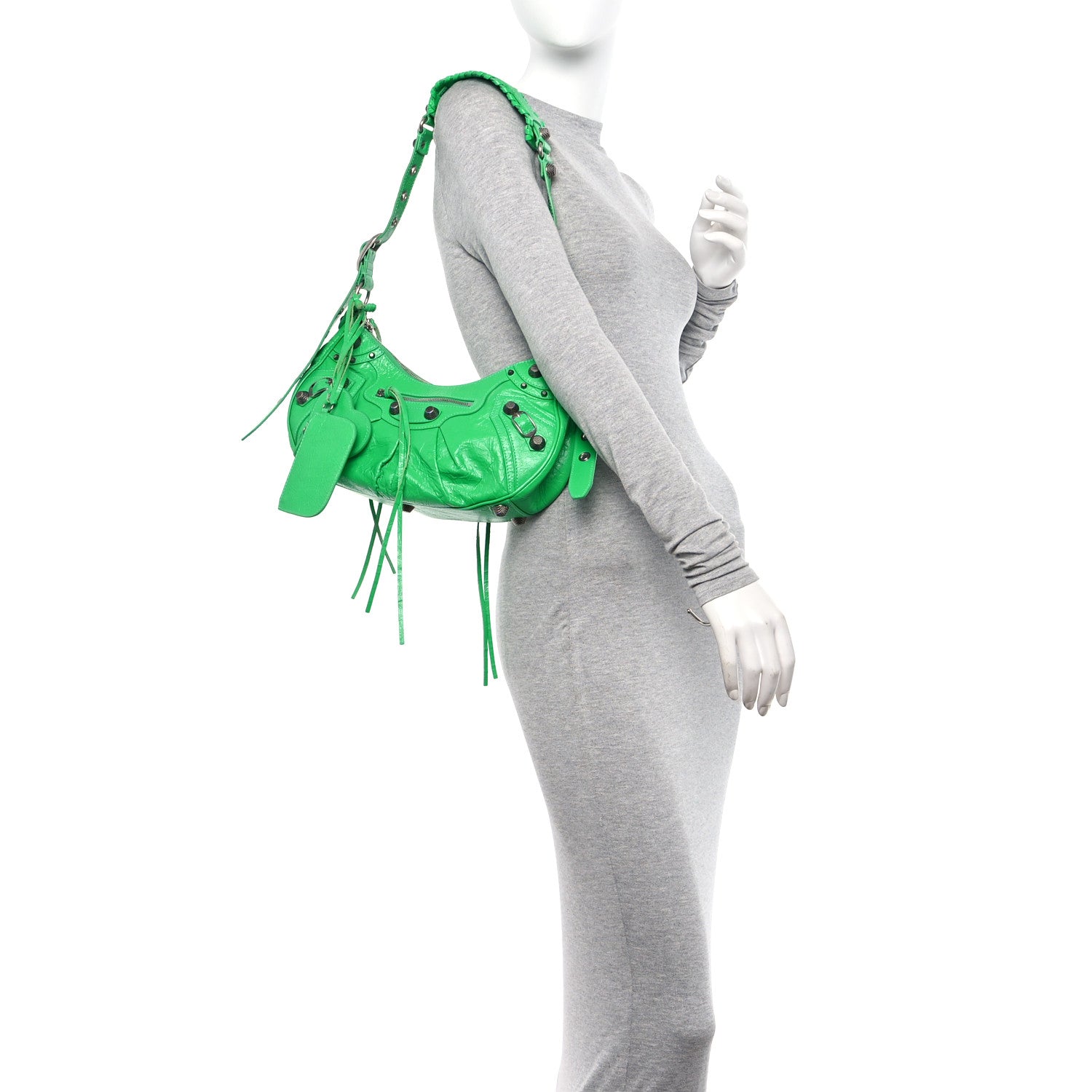 Balenciaga Agneau Arena Small Le Cagole Shoulder Bag Vivid Green 2 of 13