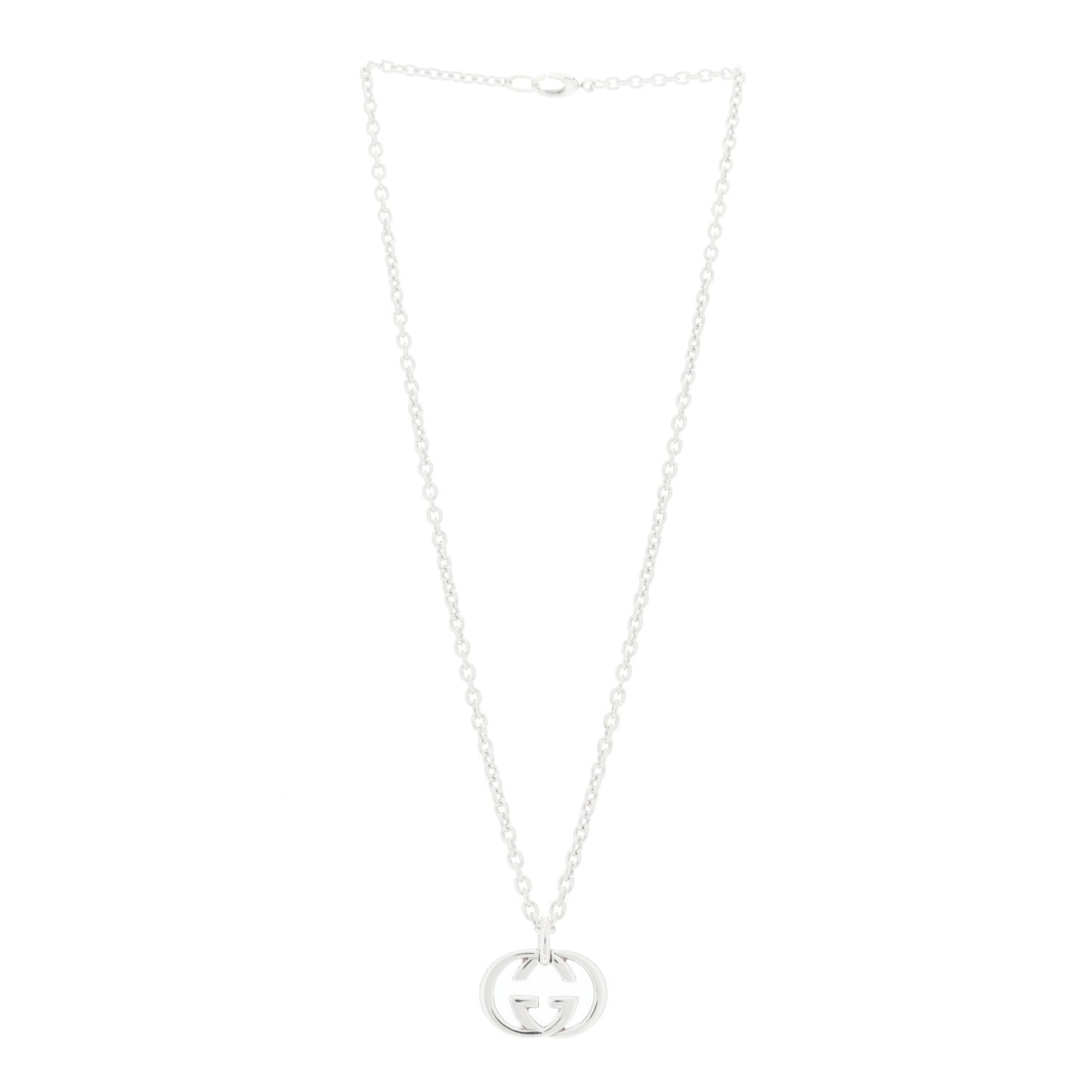 Sterling Silver Britt Interlocking GG Pendant Necklace