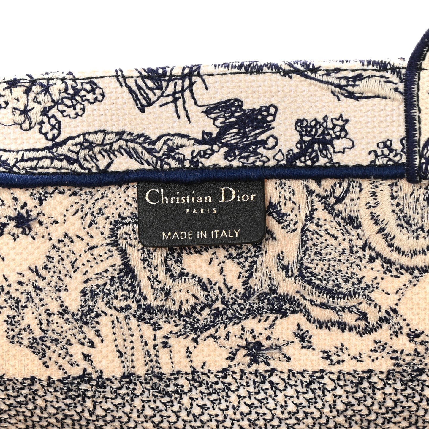 Canvas Embroidered Medium Dioriviera Toile De Jouy Book Tote Blue
