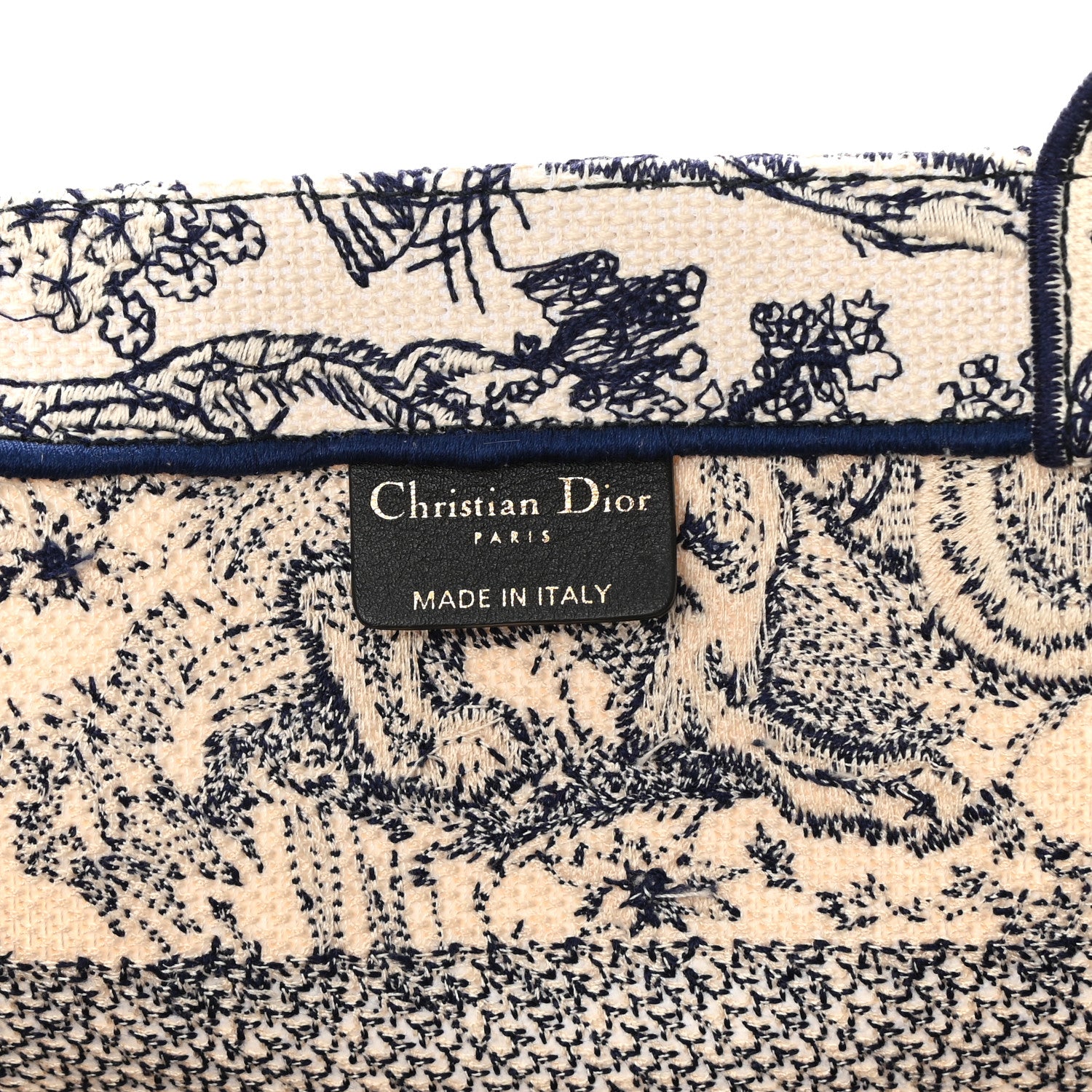 Christian Dior Canvas Embroidered Medium Dioriviera Toile De Jouy Book Tote Blue 5 of 9