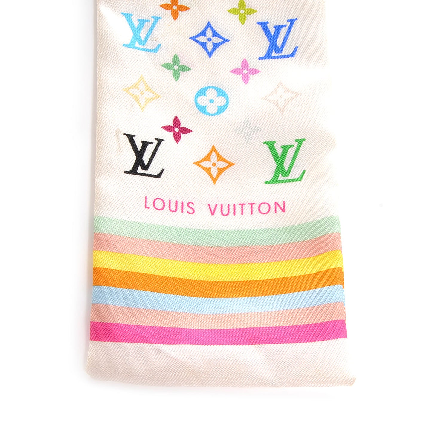 Silk Monogram Multicolor Bandeau White