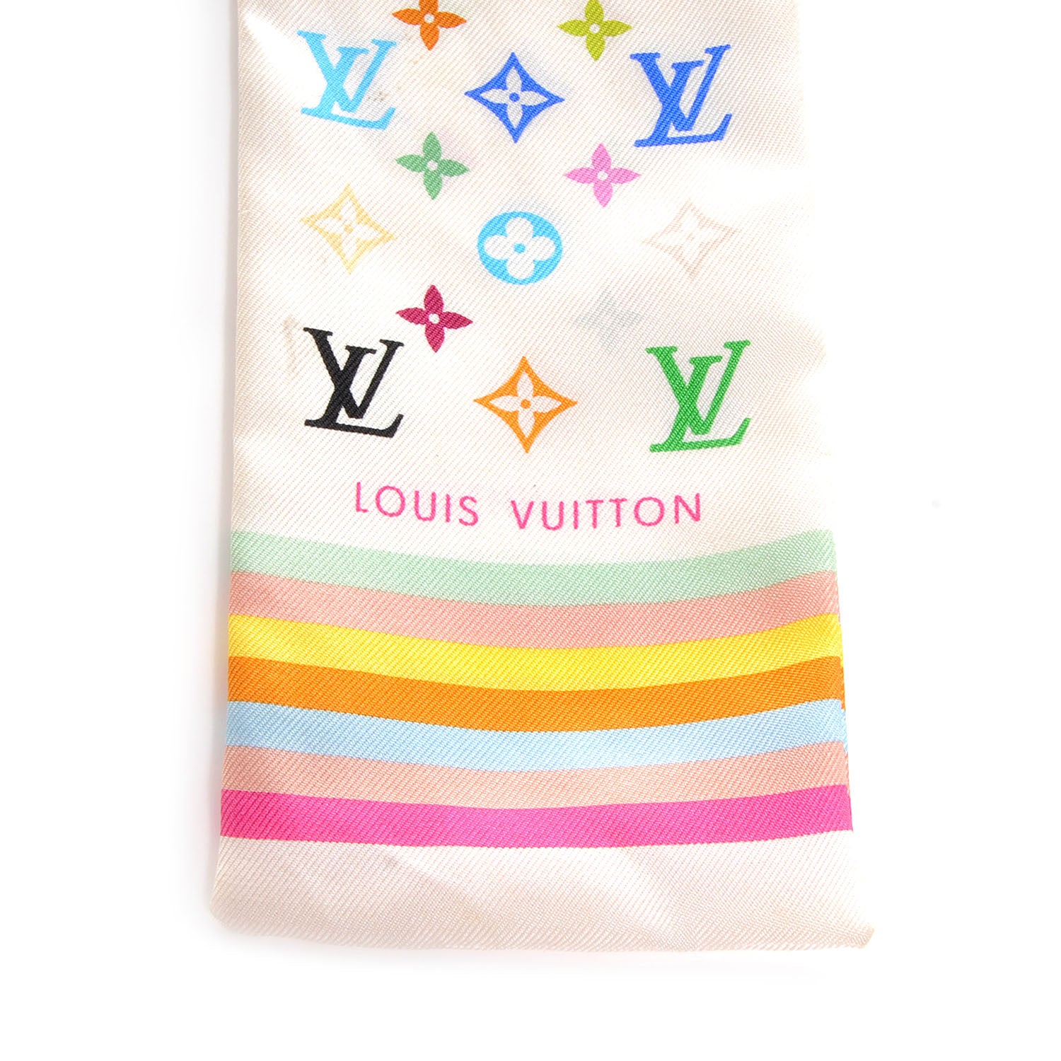 Louis Vuitton Silk Monogram Multicolor Bandeau White 3 of 5