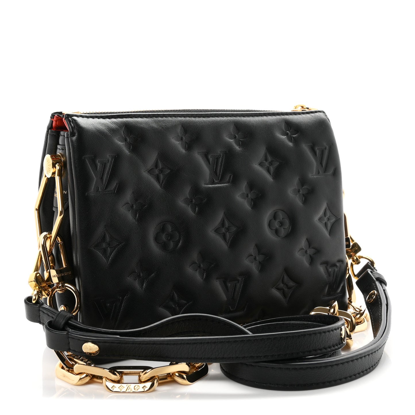 Lambskin Embossed Monogram Coussin BB Black
